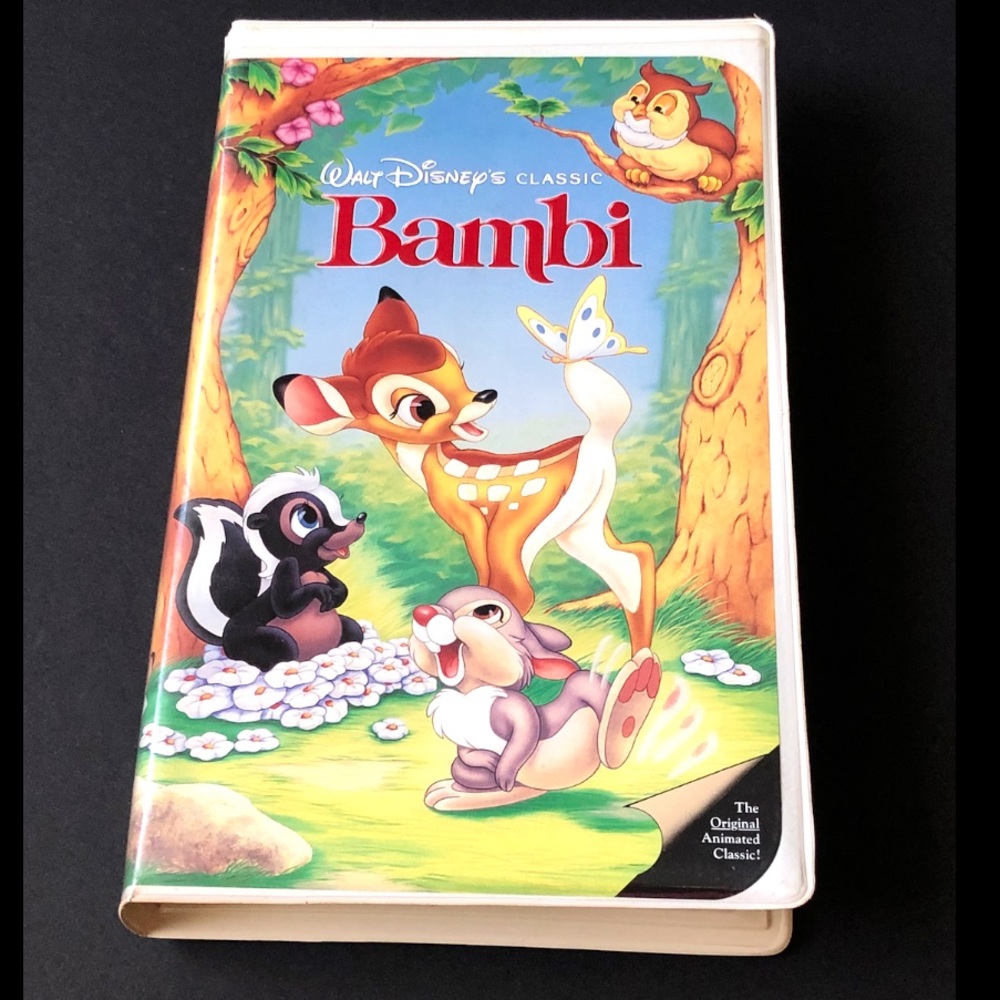 80s Vintage Walt Disney Bambi VHS, Black Diamond The Classics Hologram RARE #942
